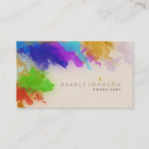 Wasserfarbe Abstrakt Elegant Cool Multi-Farb-braun Visitenkarte