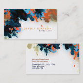 Wasserfarbe Abstrakt Elegant Cool Multi-Farb Visitenkarte (Vorne/Hinten)