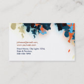 Wasserfarbe Abstrakt Elegant Cool Multi-Farb Visitenkarte (Rückseite)