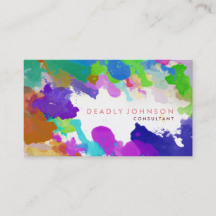 Wasserfarbe Abstrakt Elegant Cooles mehrfarbiges R Visitenkarte
