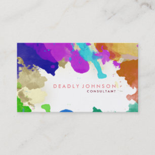 Wasserfarbe Abstrakt Elegant Cooles mehrfarbiges R Visitenkarte