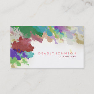 Wasserfarbe Abstrakt Elegant Cooles mehrfarbiges R Visitenkarte