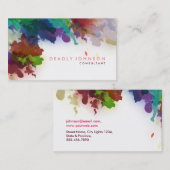 Wasserfarbe Abstrakt Elegant Cooles mehrfarbiges R Visitenkarte (Vorne/Hinten)