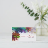 Wasserfarbe Abstrakt Elegant Cooles mehrfarbiges R Visitenkarte (Stehend Vorderseite)