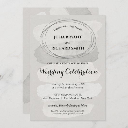 Wasserfarbe Abstrakt | Geometrisches Rundschreiben Einladung (Vorne/Hinten)