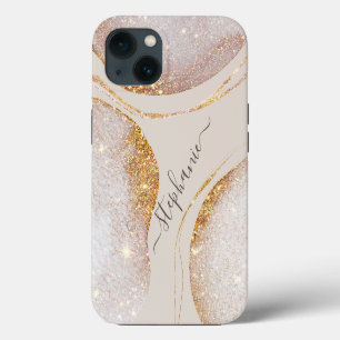 Wasserfarbe Abstrakt Gold Glitzer Moderne Luxus Ch iPhone 13 Hülle