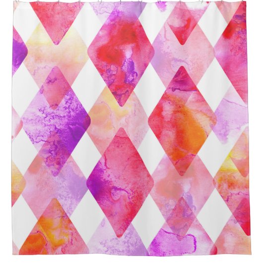 Wasserfarbe Abstrakt: Handgemalt Nahtlos. Duschvorhang (Vorderseite)