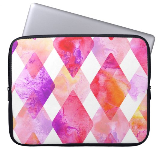 Wasserfarbe Abstrakt: Handgemalt Nahtlos. Laptopschutzhülle (Vorderseite)