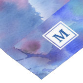 Wasserfarbe Abstrakt Handgestrichen Blau Lila Aqua Kurzer Tischläufer (Ecke)