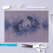 Wasserfarbe Abstrakt Heilige Familie Lila Blau Seidenpapier (Handwerk)