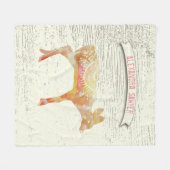 Wasserfarbe Abstrakt Hirsche rustikales Holzmuster Fleecedecke (Vorderseite (Horizontal))