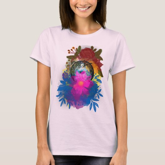 Wasserfarbe Abstrakt Jugendstil T-Shirt (Vorderseite)