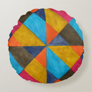 Wasserfarbe abstrakt kreatives Design. Rundes Kissen