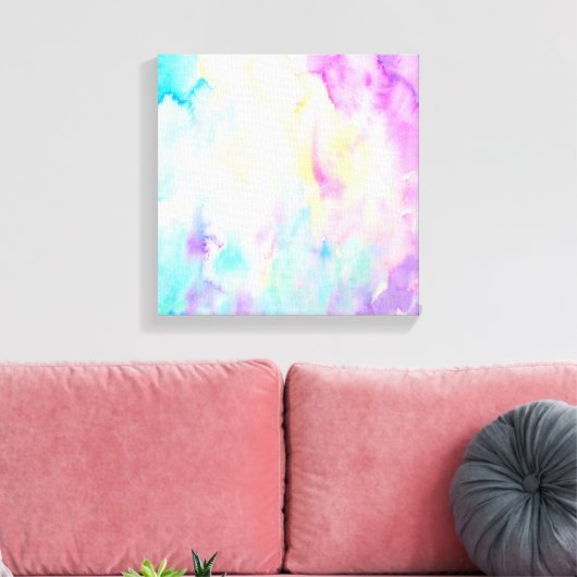 Wasserfarbe abstrakt Landschaft blau lila Leinwand (Insitu (Wohnzimmer))