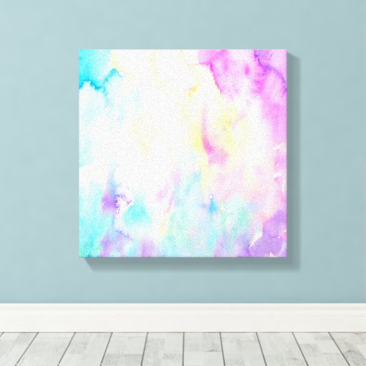 Wasserfarbe abstrakt Landschaft blau lila Leinwand (Insitu (Holzboden))