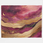 Wasserfarbe Abstrakt Landschaft Gold Burgund Fleecedecke (Vorderseite (Horizontal))