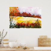 Wasserfarbe Abstrakt Landschaft Kunst, Dichtung un Poster (Küche)