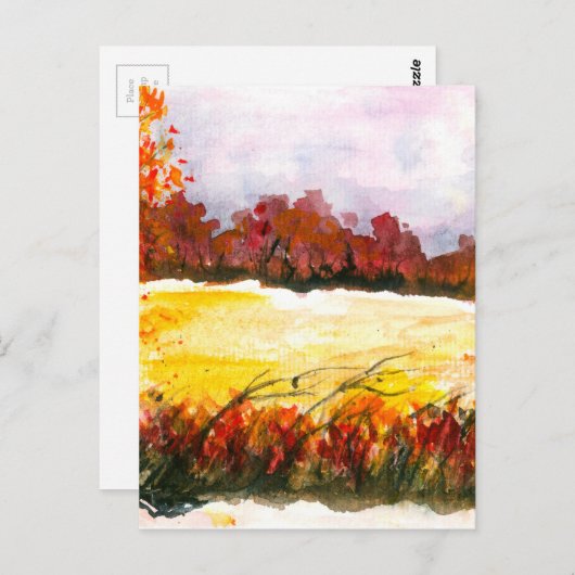 Wasserfarbe Abstrakt Landschaft Kunst, Dichtung un Postkarte (Vorne/Hinten)