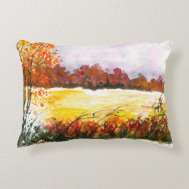 Wasserfarbe Abstrakt Landschaft Kunst, Dichtung un Zierkissen