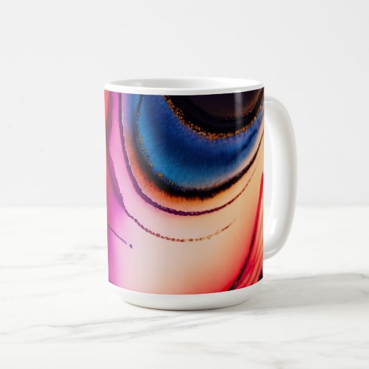 Wasserfarbe Abstrakt Maximale Kunst Kaffeetasse (VorderseiteRechts)