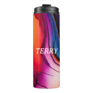 Wasserfarbe Abstrakt Maximale Kunst Thermosbecher