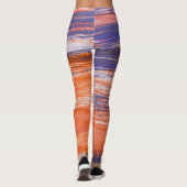 Wasserfarbe Abstrakt: Orangefarbene Blende Leggings (Rückseite)