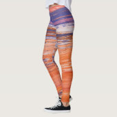Wasserfarbe Abstrakt: Orangefarbene Blende Leggings (Links)