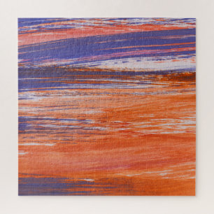 Wasserfarbe Abstrakt: Orangefarbene Blende Puzzle