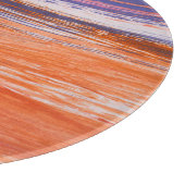 Wasserfarbe Abstrakt: Orangefarbene Blende Schneidebrett (Ecke)