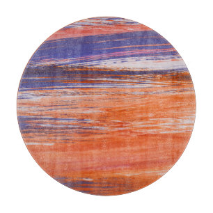 Wasserfarbe Abstrakt: Orangefarbene Blende Schneidebrett