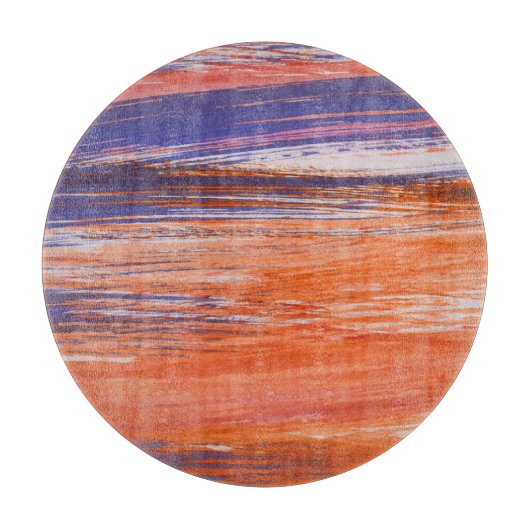 Wasserfarbe Abstrakt: Orangefarbene Blende Schneidebrett (Vorderseite)