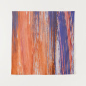 Wasserfarbe Abstrakt: Orangefarbene Blende Wandteppich (Vorderseite (Horizontal))