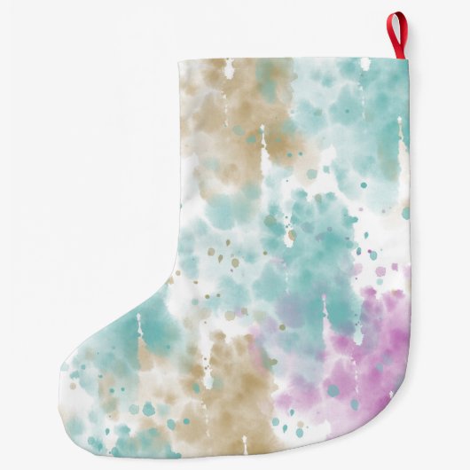 Wasserfarbe Abstrakt Personalisiert Großer Weihnachtsstrumpf (Rückseite)