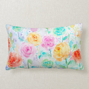 Wasserfarbe Abstrakt Ranunculus Pillow Cushions Lendenkissen