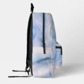 Wasserfarbe Abstrakt rosa blaue Marmor mit Name Bedruckter Rucksack (Links)