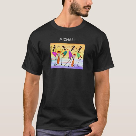 Wasserfarbe, Abstrakte afrikanische Art Glückstanz T-Shirt (Vorderseite)