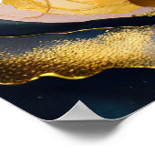 Wasserfarbe Abstrakte Bio Malerei Gold 4:5 Poster (Ecke)