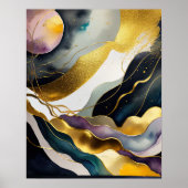 Wasserfarbe Abstrakte Bio Malerei Gold 4:5 Poster (Vorne)