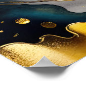 Wasserfarbe Abstrakte Bio Malerei Gold 4:5 Poster (Ecke)