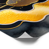 Wasserfarbe Abstrakte Bio Malerei Gold 4:5 Poster (Ecke)