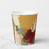 Wasserfarbe abstrakte Brautdusche Pappbecher (Rückseite)