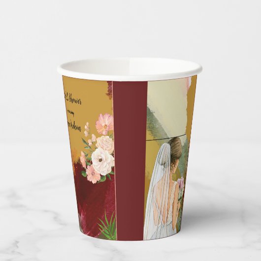 Wasserfarbe abstrakte Brautdusche Pappbecher (Links)