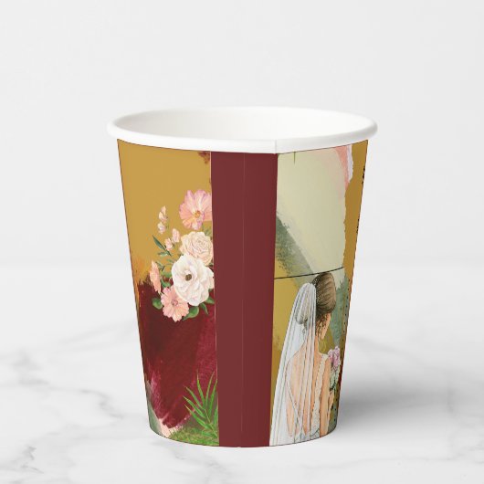 Wasserfarbe abstrakte Brautdusche Pappbecher (Rechts)