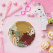 Wasserfarbe abstrakte Brautdusche Pappteller (Party)