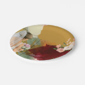 Wasserfarbe abstrakte Brautdusche Pappteller (Schrägansicht)