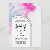 Wasserfarbe abstrakte bunt Hochzeit Einladung (Vorne/Hinten)