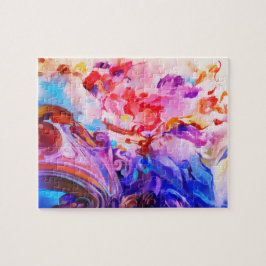 Wasserfarbe Abstrakte Pinselstriche Kunst Puzzle