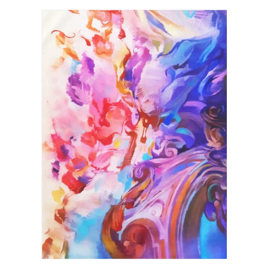 Wasserfarbe Abstrakte Pinselstriche Kunst Tischdecke (Vorderseite)