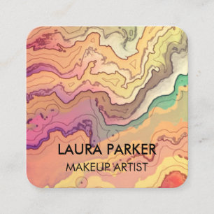 Wasserfarbe abstrakte Vintage Art Minimal Quadratische Visitenkarte