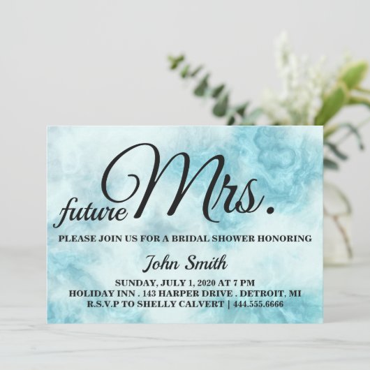 Wasserfarbe Abstraktes Brautparty Zukunft Frau Einladung (Stehend Vorderseite)